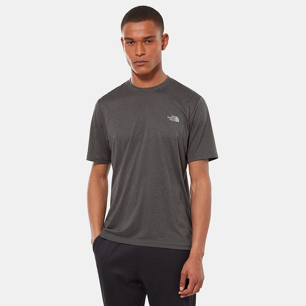 The North Face T-Shirts Mens Australia - The North Face Reaxion Amp Dark Grey Running & Training (YJ